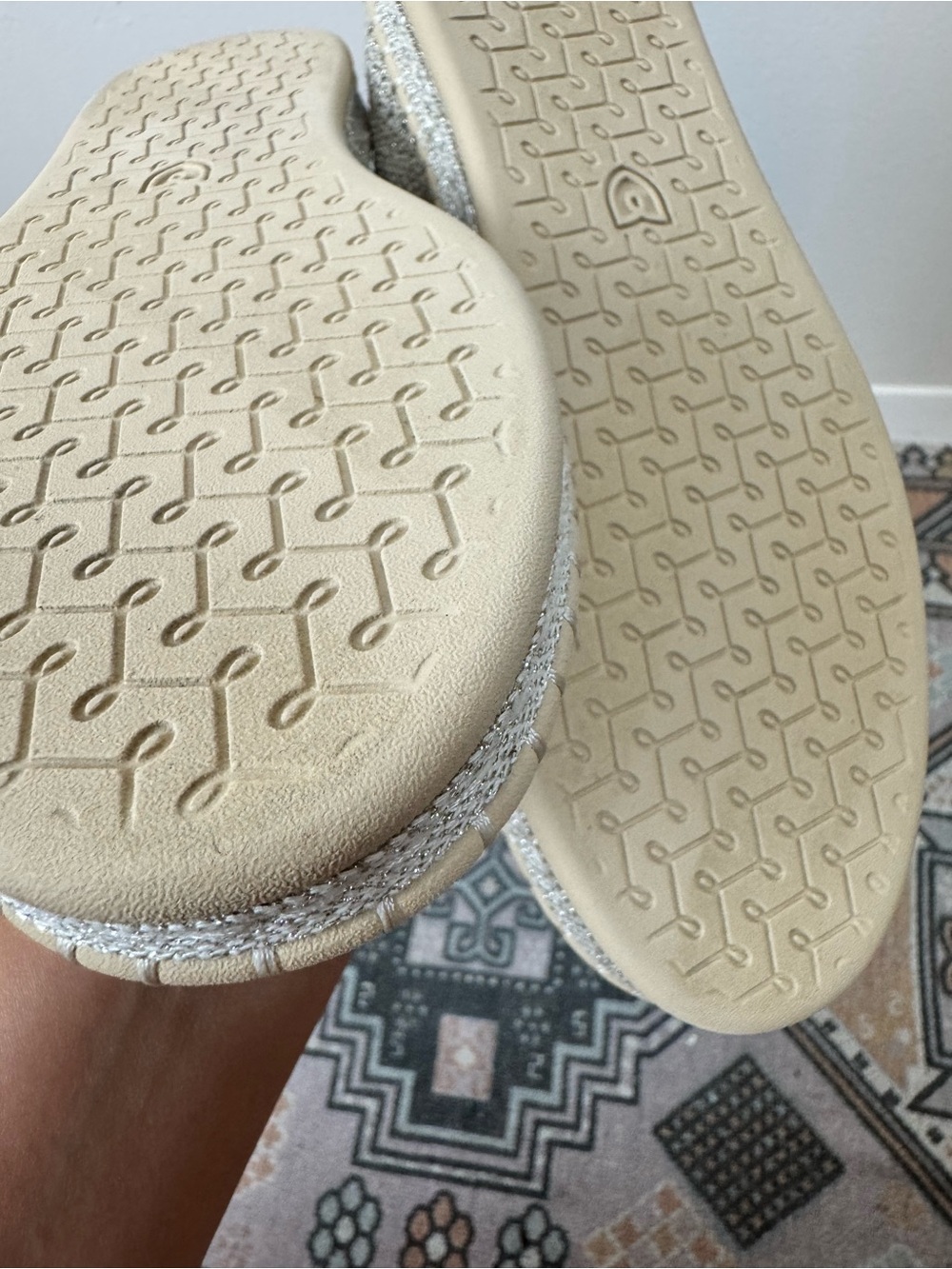 Rothy’s New The Espadrille Diamond Metallic Flat Slip-on Knit Shoes size 7.5 - Picture 11 of 14